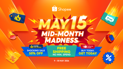 Snap Up 50% Off Shocking Deals at Shopee’s May 15 Mid-Month Sale