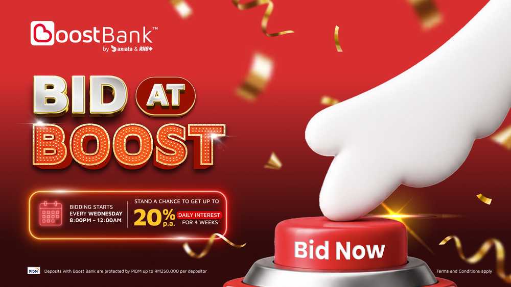 Ready to Bid at Boost? Gamify Your Savings with Returns of Up to 20% p.a.* Daily Interest*