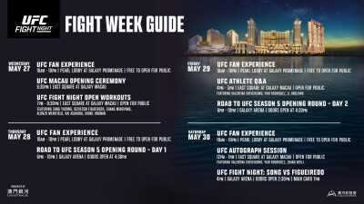 Galaxy Macau and UFC Co-present an Action-packed Series of Interactive Events Throughout Fight Week for UFC FIGHT NIGHT Macau