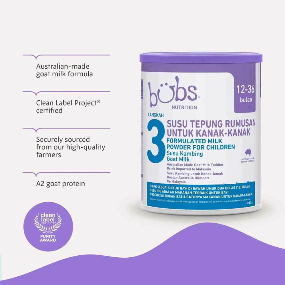 Perut Selesa, Anak Lebih Ceria dengan Bubs® Easy-Digest Goat Milk Toddler Drink Stage 3