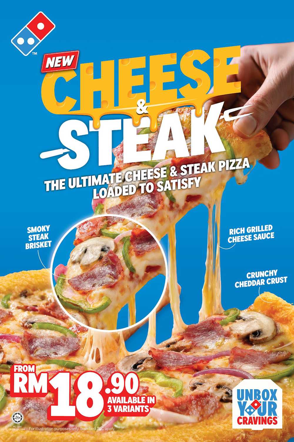 Domino’s Malaysia Brings Steak Cravings to Pizza with New Cheese & Steak Range