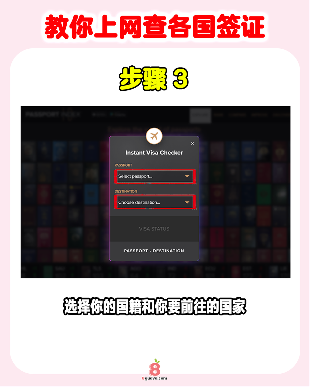 Image from: 教你上网查看各国签证 ✈️ 出国旅游前必看❗