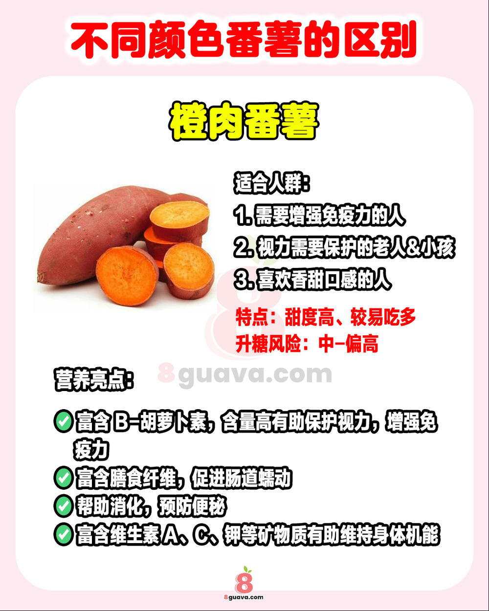 Image from: 不同颜色番薯的区别 一次看🍠同样是番薯，颜色不同大有讲究❗