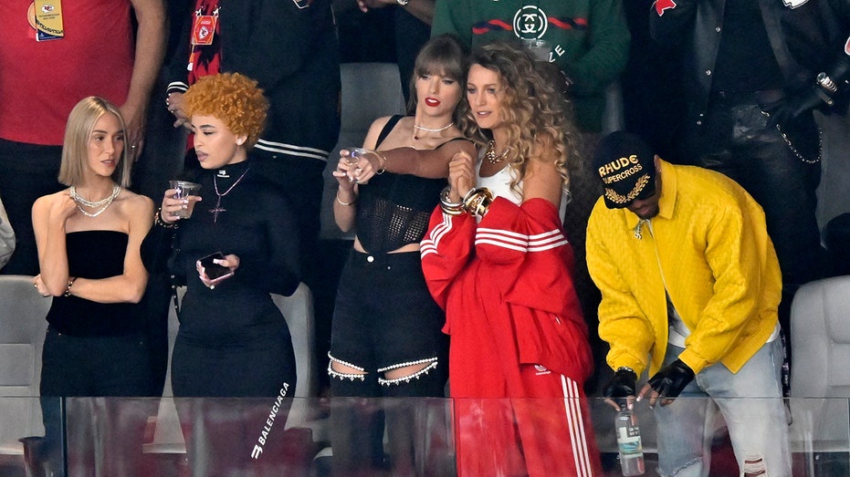 Taylor Swift arrives at Super Bowl LVIII with Blake Lively, Ice Spice