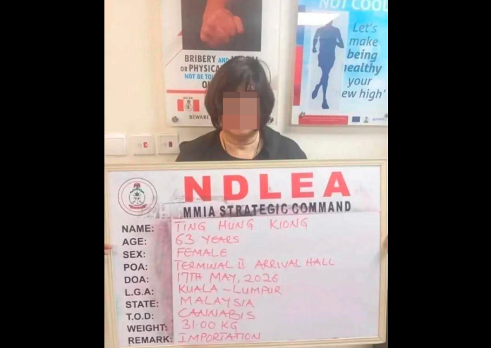 Image from: 行李箱藏31公斤毒品  大马妇女尼日利亚被捕