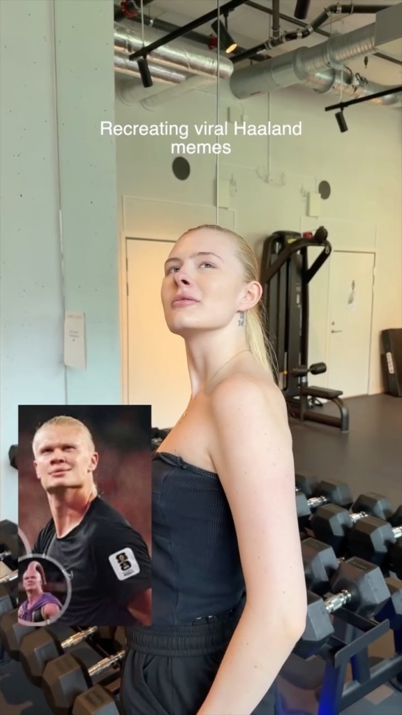 Image from: 【2026世界杯】2女模特儿找到流量密码  扮演哈兰德爆红