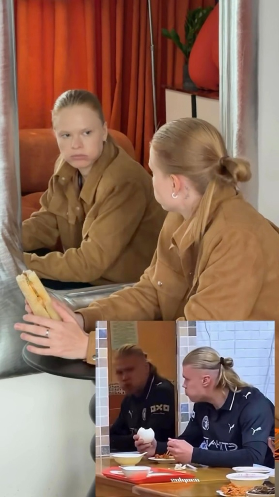 Image from: 【2026世界杯】2女模特儿找到流量密码  扮演哈兰德爆红