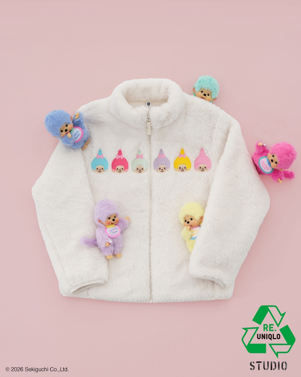 UNIQLO hoodie personalised with new Monchhichi embroidery designs