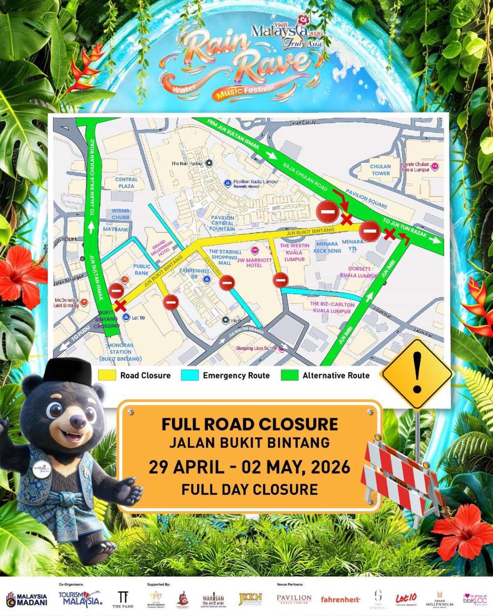 Image from: 注意！注意！吉隆坡武吉免登及周边地区将分阶段封路和改道！