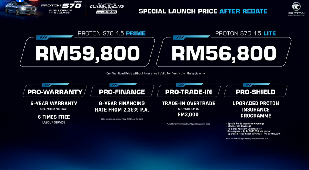 Image from: 宝腾正式发布Proton S70 Lite和Prime，优惠价格从RM56,800起