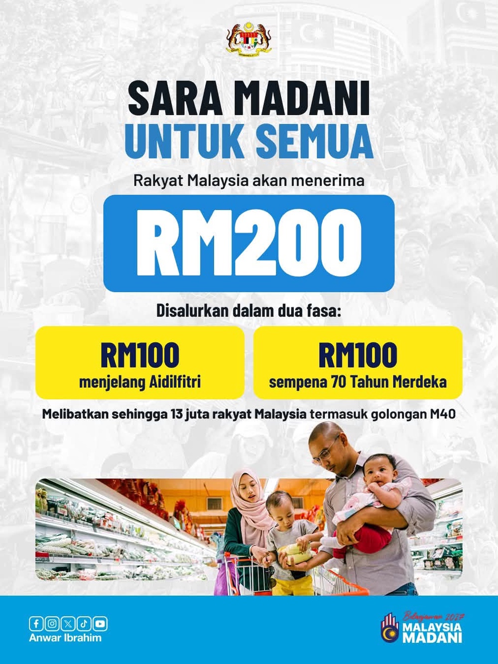 Image from: 并非所有年满18岁的大马公民,都可获得RM200 SARA MADANI援助金!
