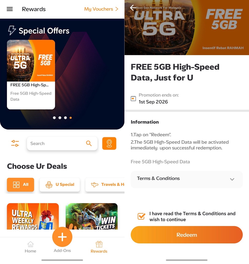 Image from: U Mobile用户也可免费领取5GB上网数据!来看领取方法