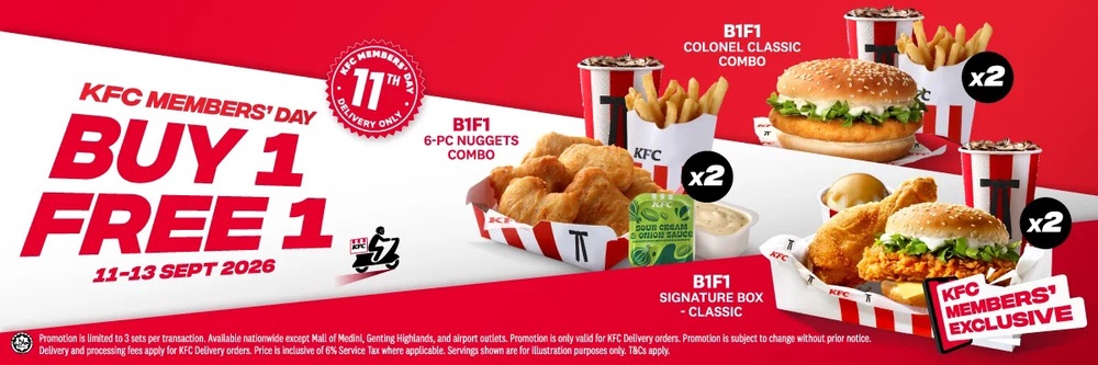 Image from: KFC推出Buy 1 Free 1！优惠只有3天
