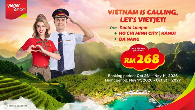 Vietjet introduces promotional Eco fares from RM268 one-way for Malaysian travellers