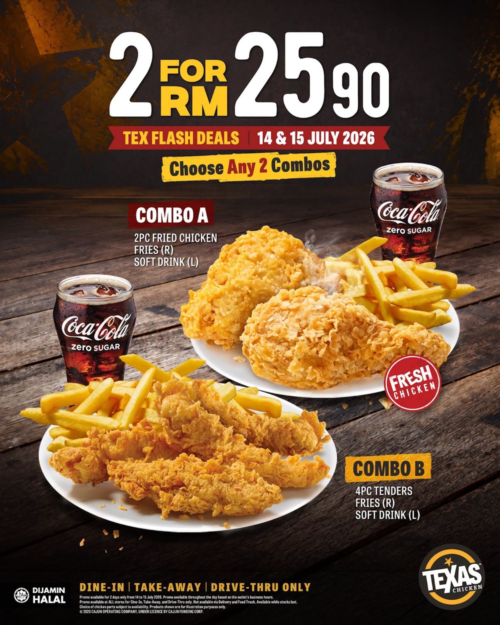 Image from: Texas Chicken推出2天美食促销，2份指定套餐只需RM25.90