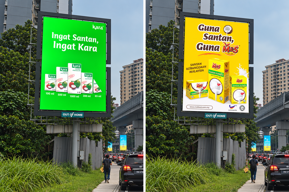 M&S Santan's playful cukup to lebih digital billboard campaign in Malaysia