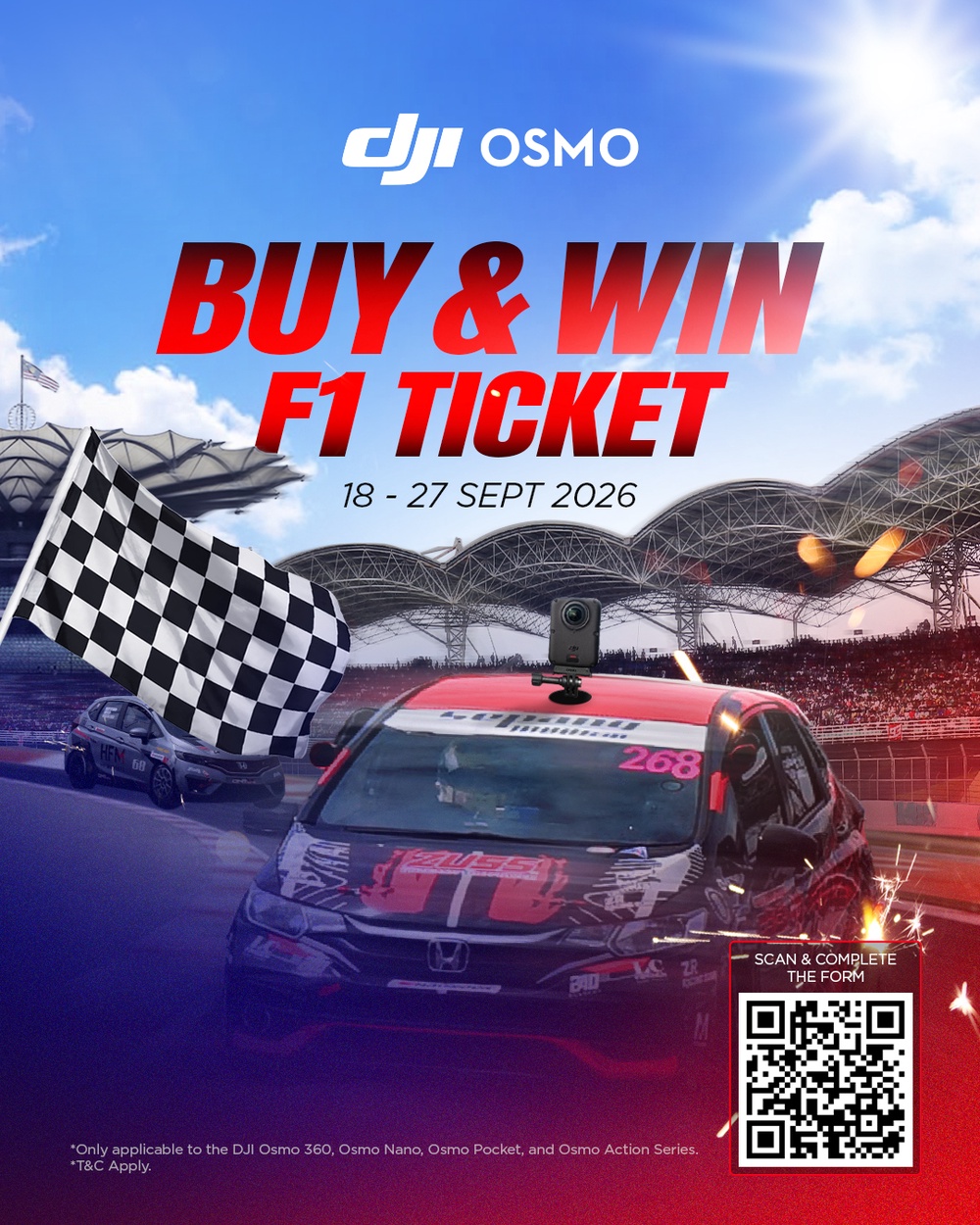Image from: Capture the Action, Experience the Speed: DJI Malaysia Announces F1 Ticket Giveaway with every DJI Osmo Series Purchase