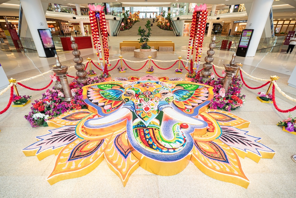 Colourful Guardian of Auspicious Light Deepavali installation