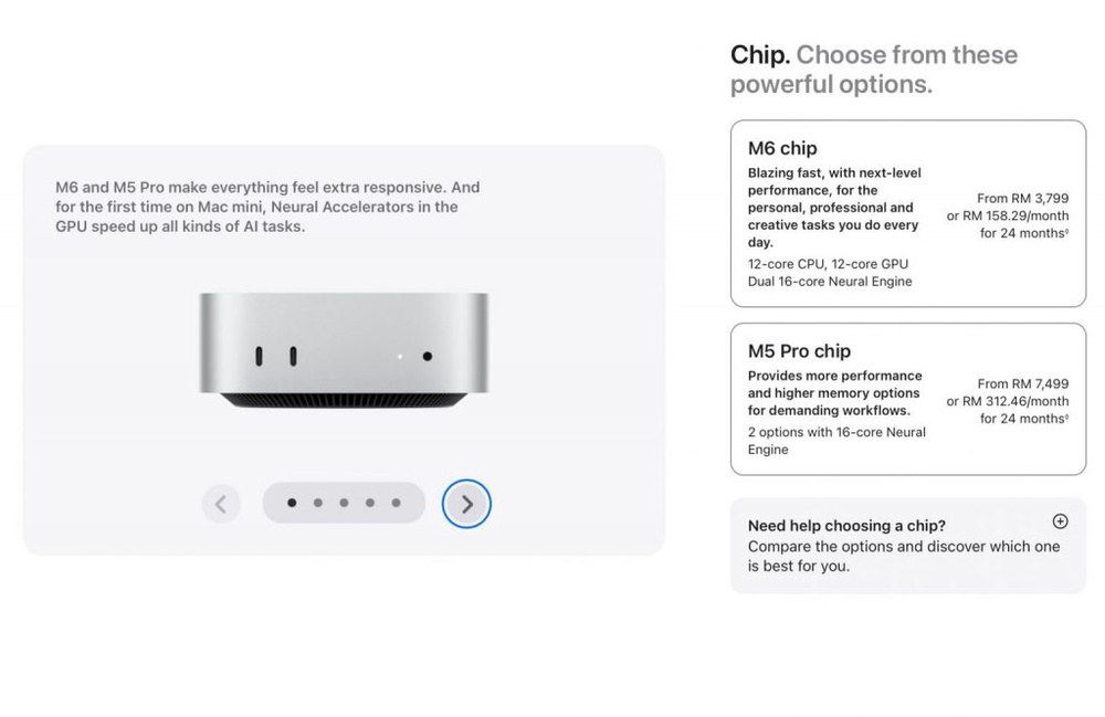Image from: Mac Mini 2026 Malaysia: Kini dengan cip M6 dan M5 Pro, harga dari RM3,799