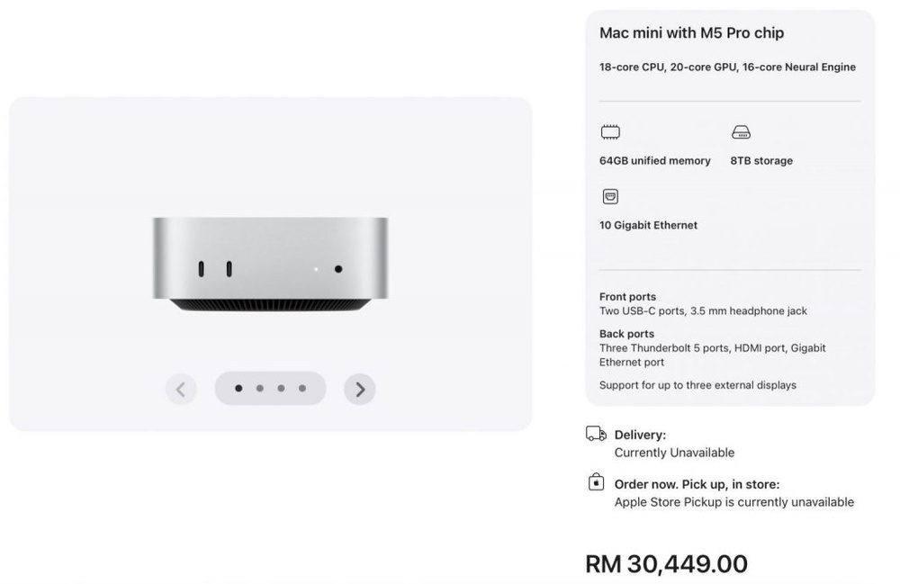 Image from: Mac Mini 2026 Malaysia: Kini dengan cip M6 dan M5 Pro, harga dari RM3,799