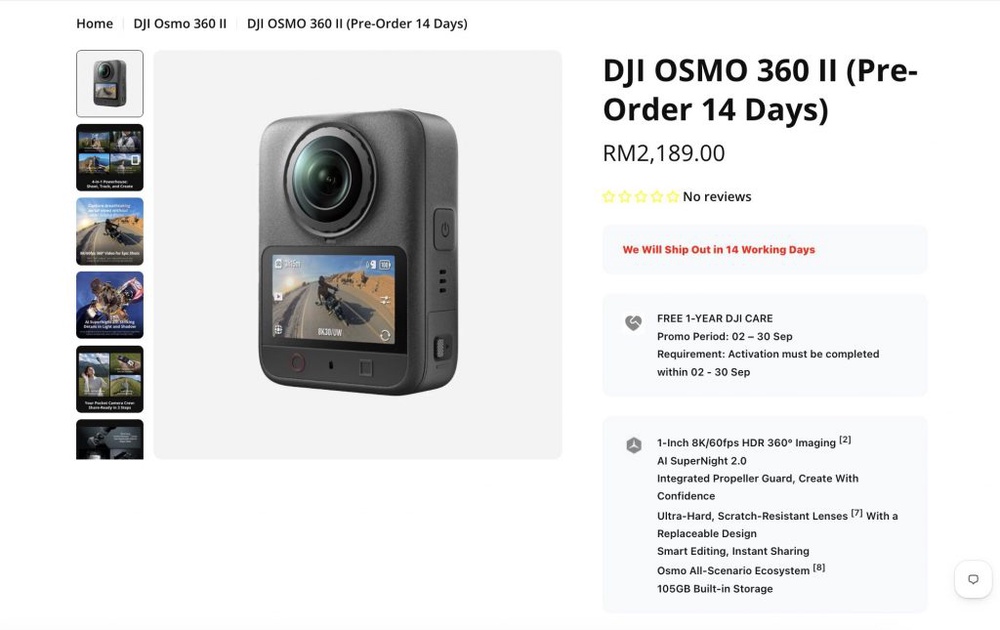 Image from: DJI Osmo 360 II dilancar, kini sokong rakaman 8K 60fps & ada lensa boleh tukar ganti