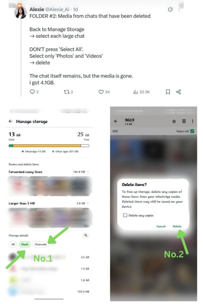 Image from: Dah padam mesej WhatsApp tapi storan masih penuh? Cuba buat macam ni!
