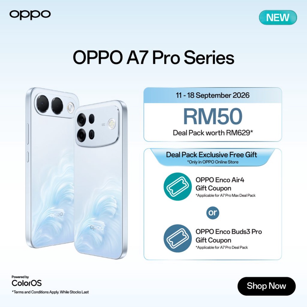 Image from: Siri Oppo A7 Pro diumum dengan bateri 10,000mAh, tempahan dibuka dengan rebat RM200