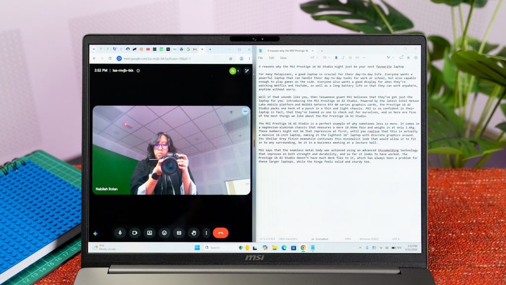 Image from: Sukar pilih laptop kerja yang tepat? MSI Modern 16S AI+ mungkin selesaikan dilema anda