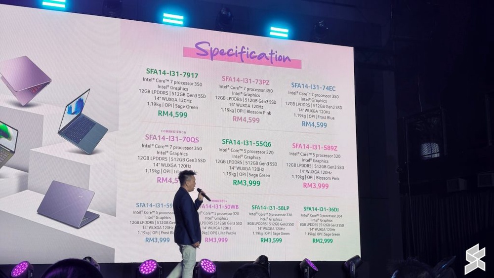 Image from: Acer Swift Air 14, laptop ultra ringan berkuasa Intel Core 7 350 tiba di Malaysia