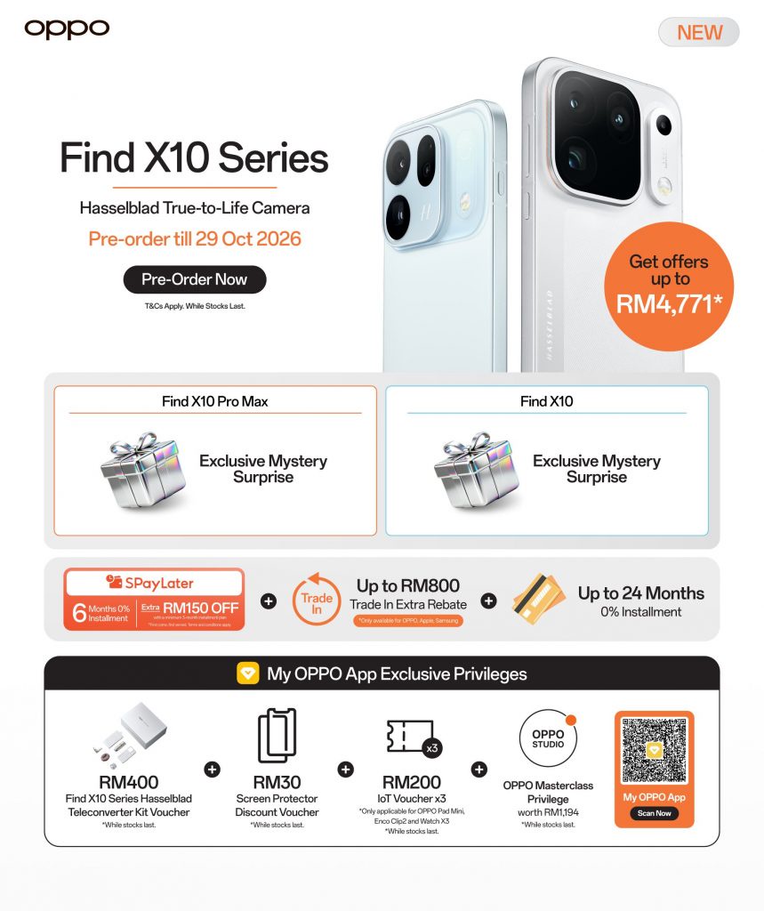 Image from: Siri Oppo Find X10 bakal dilancar di Malaysia 22 Oktober, tempahan awal kini dibuka