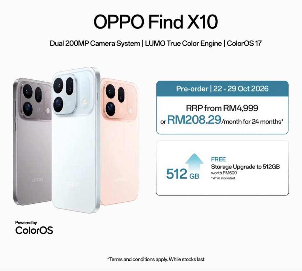 Image from: Oppo Find X10 & Find X10 Pro Max Malaysia: Kamera 200MP Hasselblad, bateri 8,000mAh dari RM4,999
