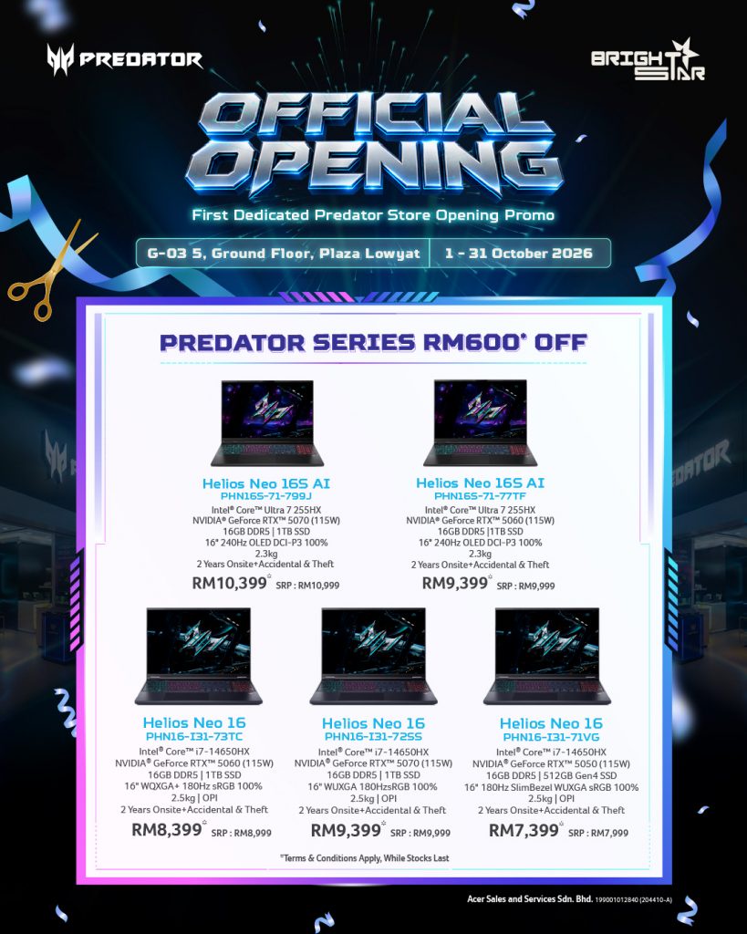 Image from: Acer buka kedai konsep Predator pertama di Malaysia, lancar desktop gaming Orion 7000