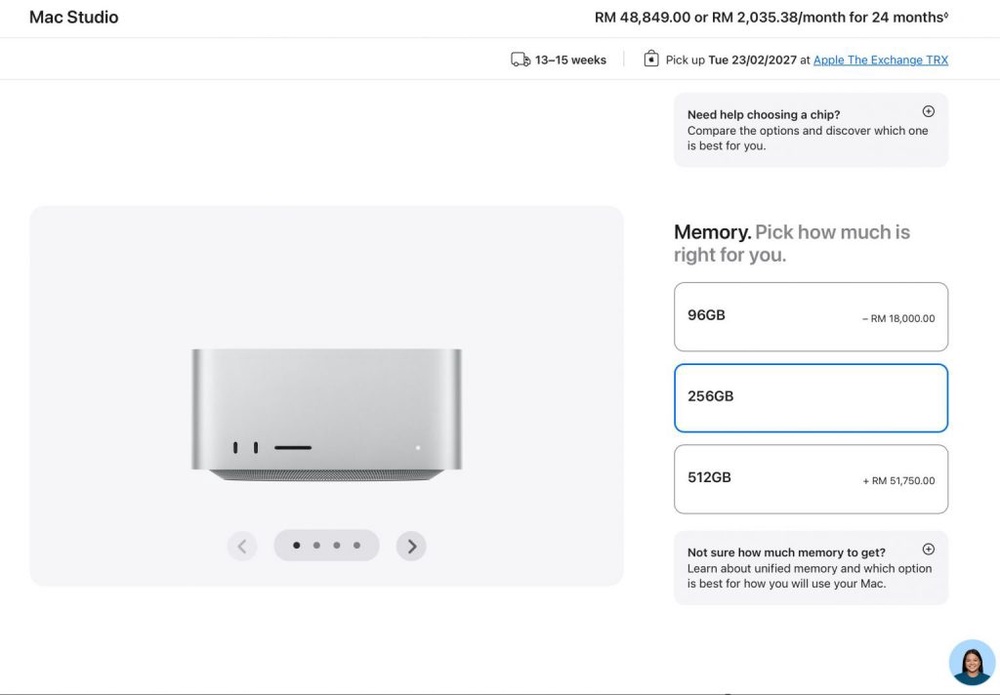 Image from: Apple mula tawarkan Mac Studio M5 Ultra dengan RAM 512GB di Malaysia