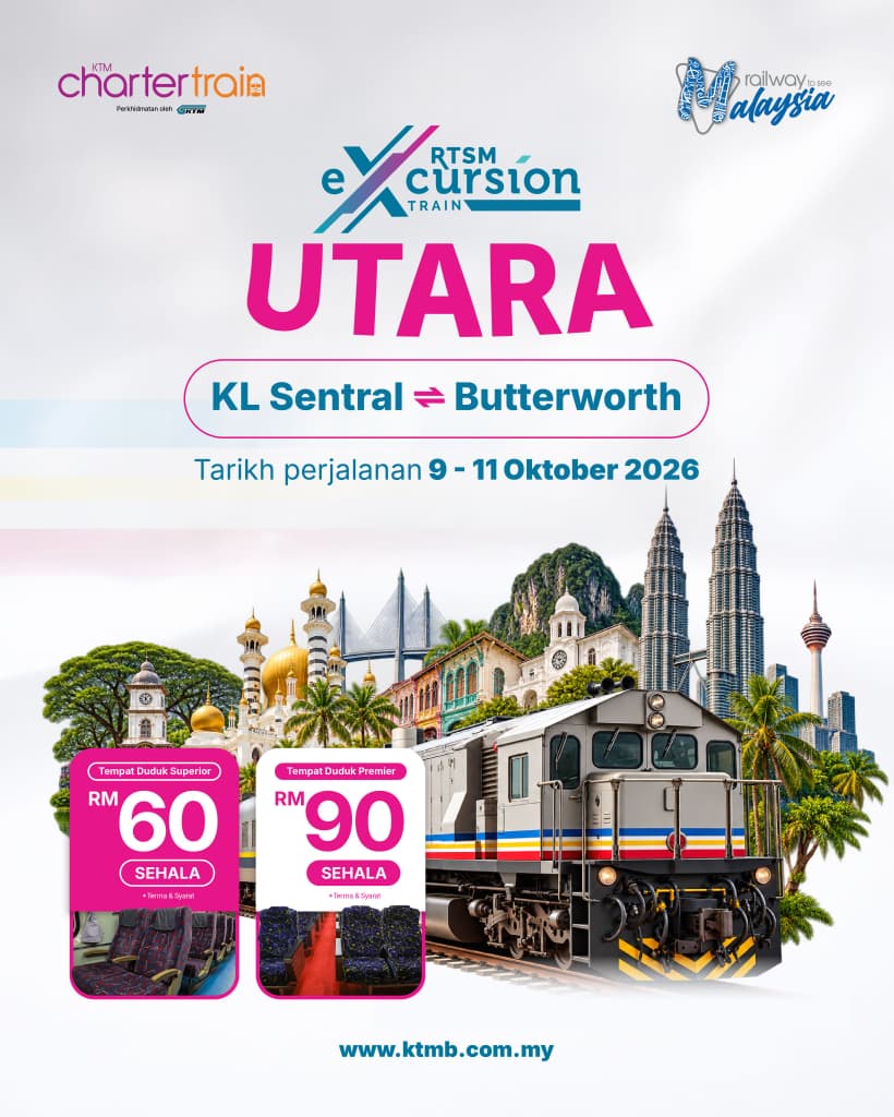 Image from: Jelajah Perak & Pulau Pinang naik tren excursion RTSM utara, tambang sehala serendah RM60!