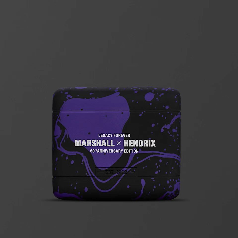 Image from: Legasi 60 tahun Marshall x Jimi Hendrix: Fon kepala Major V, pembesar suara Emberton lll & Action lll dengan corak kosmik