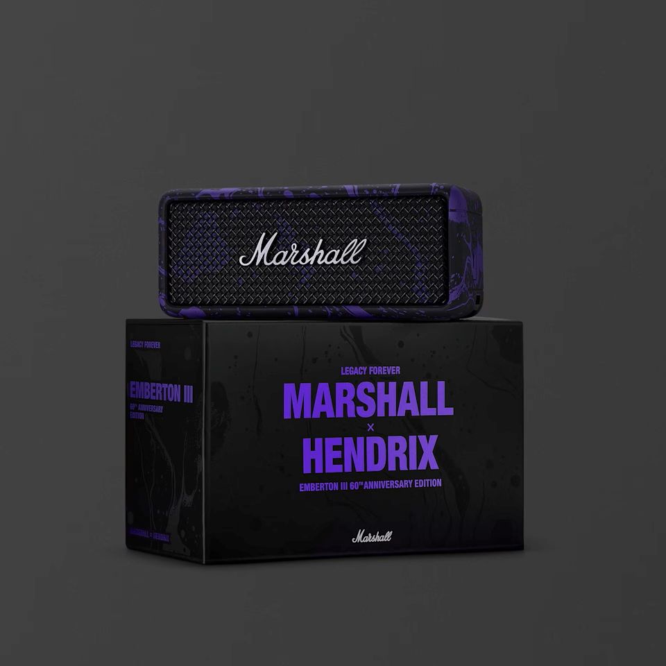 Image from: Legasi 60 tahun Marshall x Jimi Hendrix: Fon kepala Major V, pembesar suara Emberton lll & Action lll dengan corak kosmik
