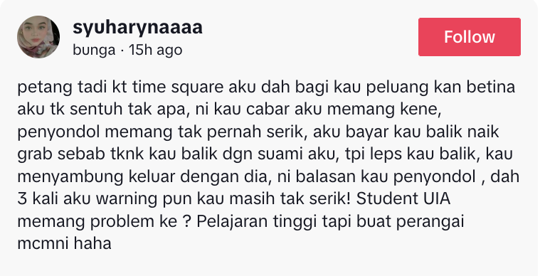 Image from: Baru 2 Jam Kantoi Curang, Isteri Hamil Cekup Suami ‘Dinner’ Dengan Penyondol Sama