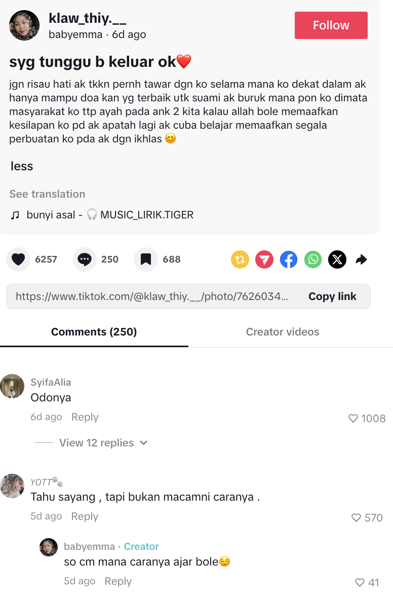 Image from: Tular Kes Dibelasah, Dilanggar Suami… Netizen Dakwa Isteri Masih Setia?
