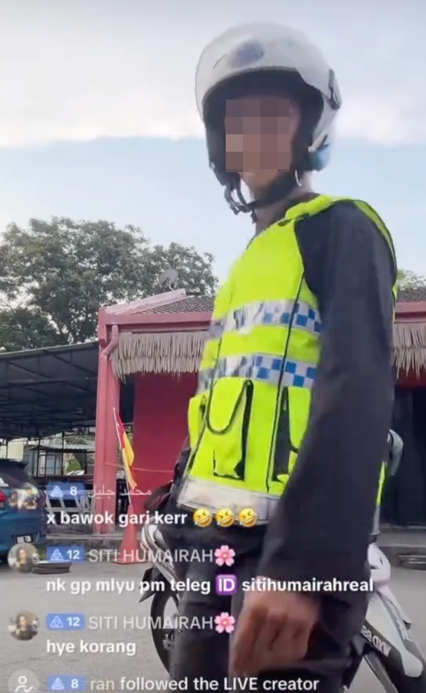 Image from: Konten Makan Diri! Lelaki Dicekup, Guna Logo PDRM Tanpa Kebenaran
