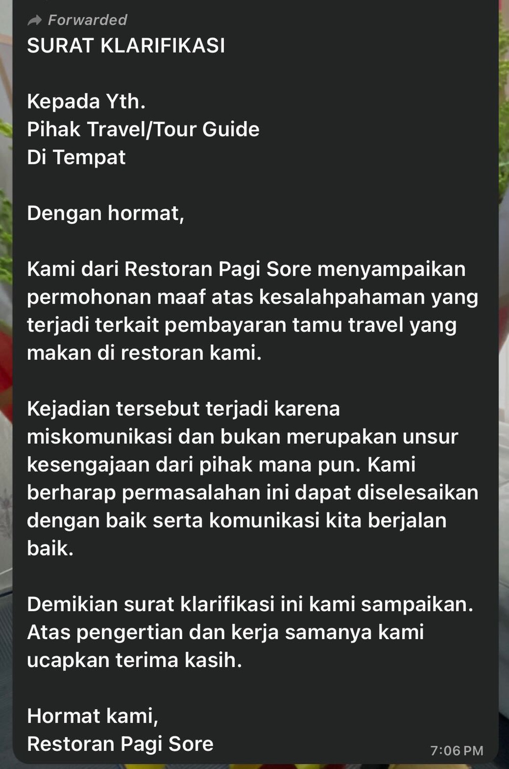Image from: Resit Jadi Penyelamat! Pelancong Malaysia Dituduh Tak Bayar Bil Restoran Popular Jakarta