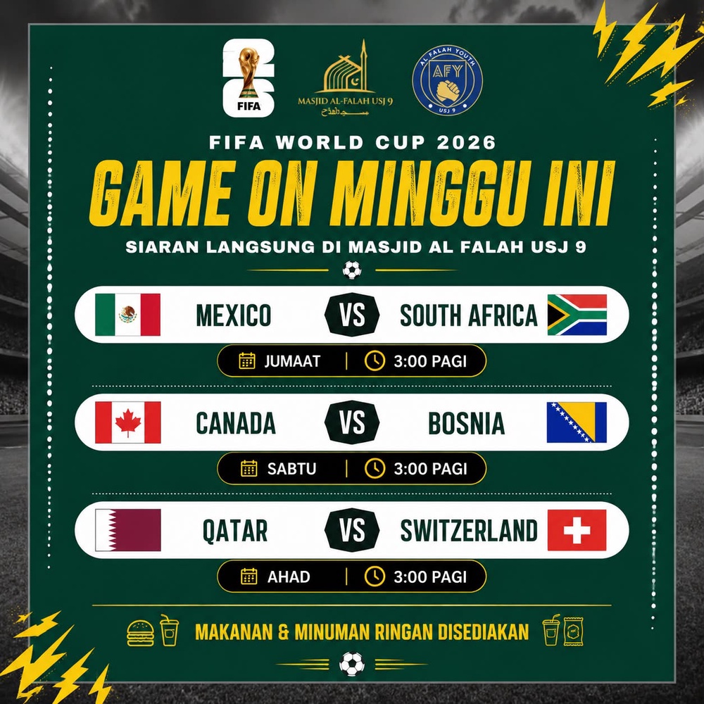 Image from: Masjid Ajak Kaki Bola Tonton World Cup 2026, Siap Qiamullail Dan Makan Percuma