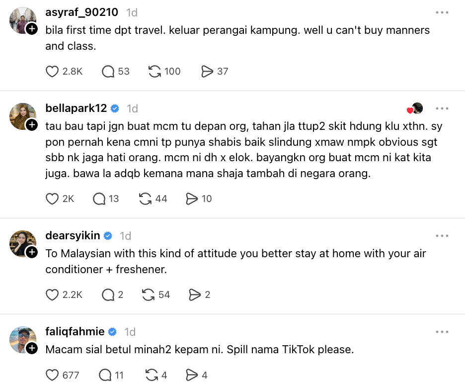 Image from: Jerit “Busuk, Tak Mandi” Di China, Gelagat Pelancong Disyaki Dari Malaysia Undang Kecaman