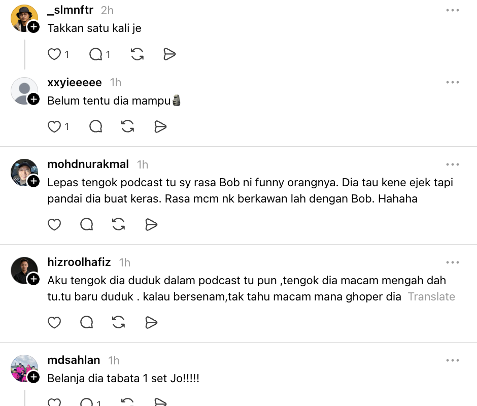 Image from: Bob T20 Ajak ‘Berdebat’ Di Podcast, Jojo Ghazali Setuju  -“Ikut Aku Bersenam Satu Kali”