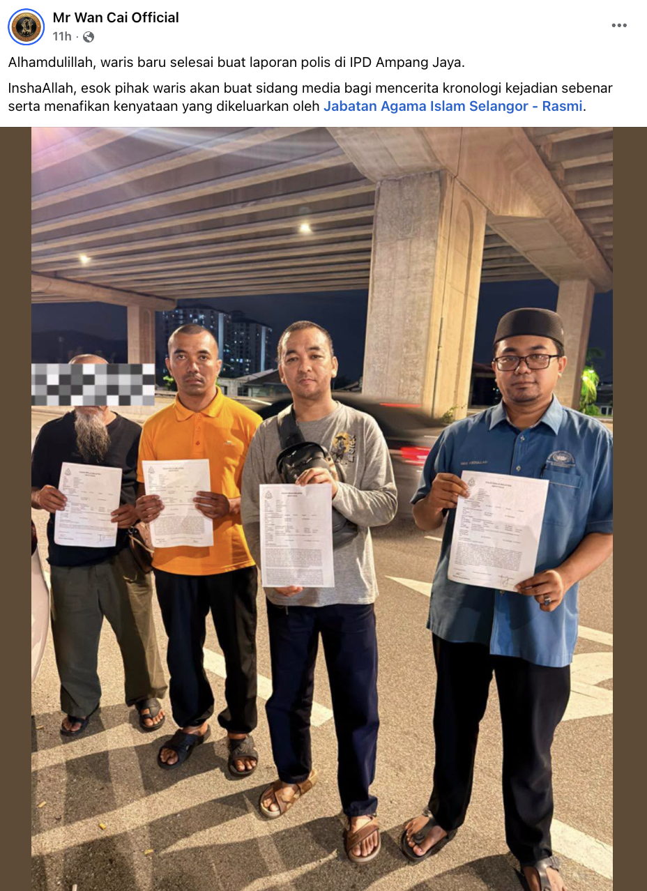 Image from: Isu Tangguh Urus Jenazah: Waris Buat Laporan Polis, Dakwa Kenyataan JAIS Tak Tepat