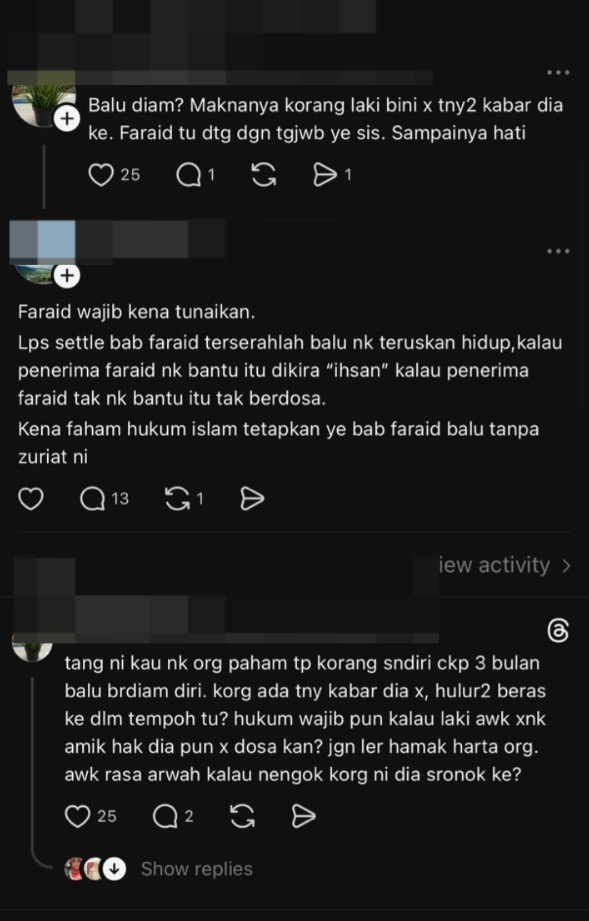 Image from: Tuntut Faraid Lepas 3 Bulan Adik Ipar Meninggal, Biras Tak Puas Hati Balu ‘Membisu’ – “Dia Dapat 1/4 Bahagian Je, Suami Dapat Banyak”