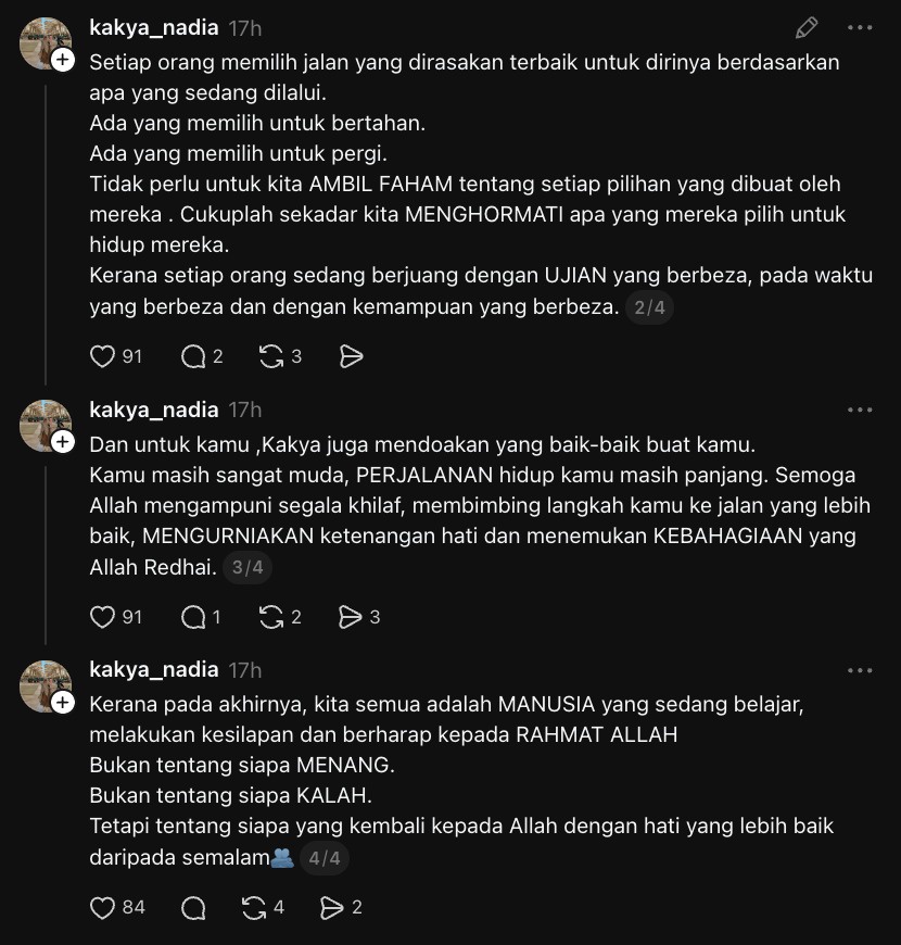 Image from: Kakak Umisya Titip Doa Buat Marissa, Mohon Hormati Keputusan Perceraian – “Moga Allah Ampuni Kamu..”
