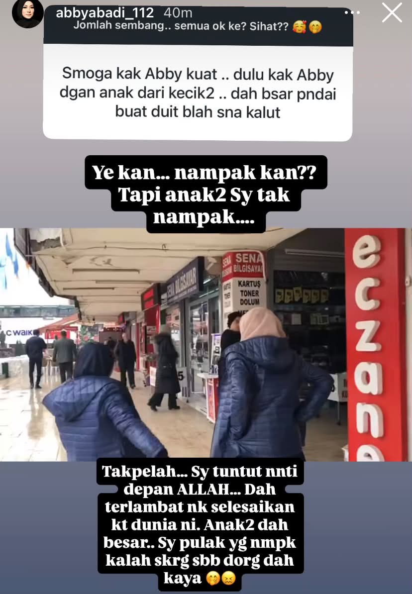 Image from: Abby Abadi Luah Rasa Terkilan? Netizen Kaitkan Dengan Sikap Marissa – “Saya Dah Tak Penting…”