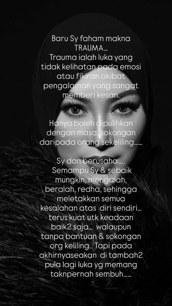 Image from: “Sampai Terkencing Dalam Kereta, Ada Dia Peduli?” – Abby Abadi Luah ‘Luka Yang Tersimpan’, Dakwa Pernah Berkorban Demi Keluarga Hingga Trauma