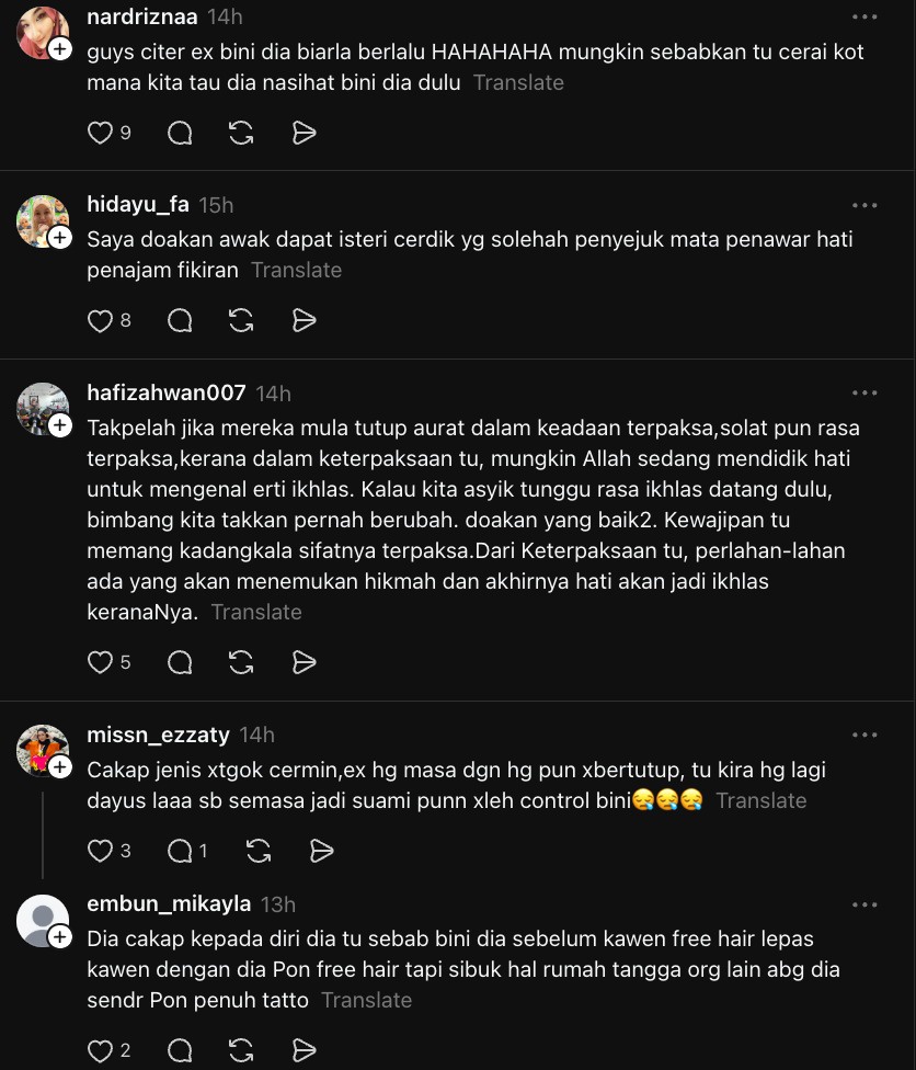 Image from: Isa Khan Tegur Ramai Artis Wanita ‘Tudung Terbang’ Lepas Cerai, Komen Netizen Curi Tumpuan – “Pergi Tegur Ex Wife Kau Dulu”