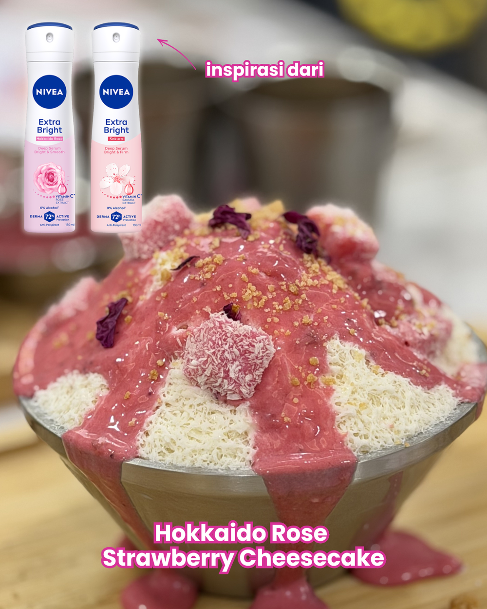 Image from: Beli NIVEA Ni Boleh Tebus Mini Bingsu Floral Bernilai RM15! Kolaborasi Dengan BINQ Memang Sweet Habis!